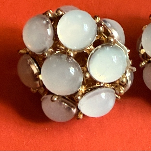 Elegant Gold and White Cluster Earrings - Picture 2 of 4